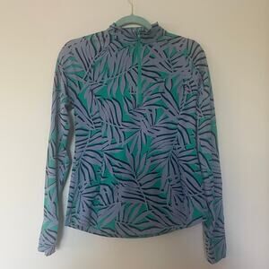 Tommy Bahama IslandZone Active Half-Zip Palm Print Pullover Sz Med